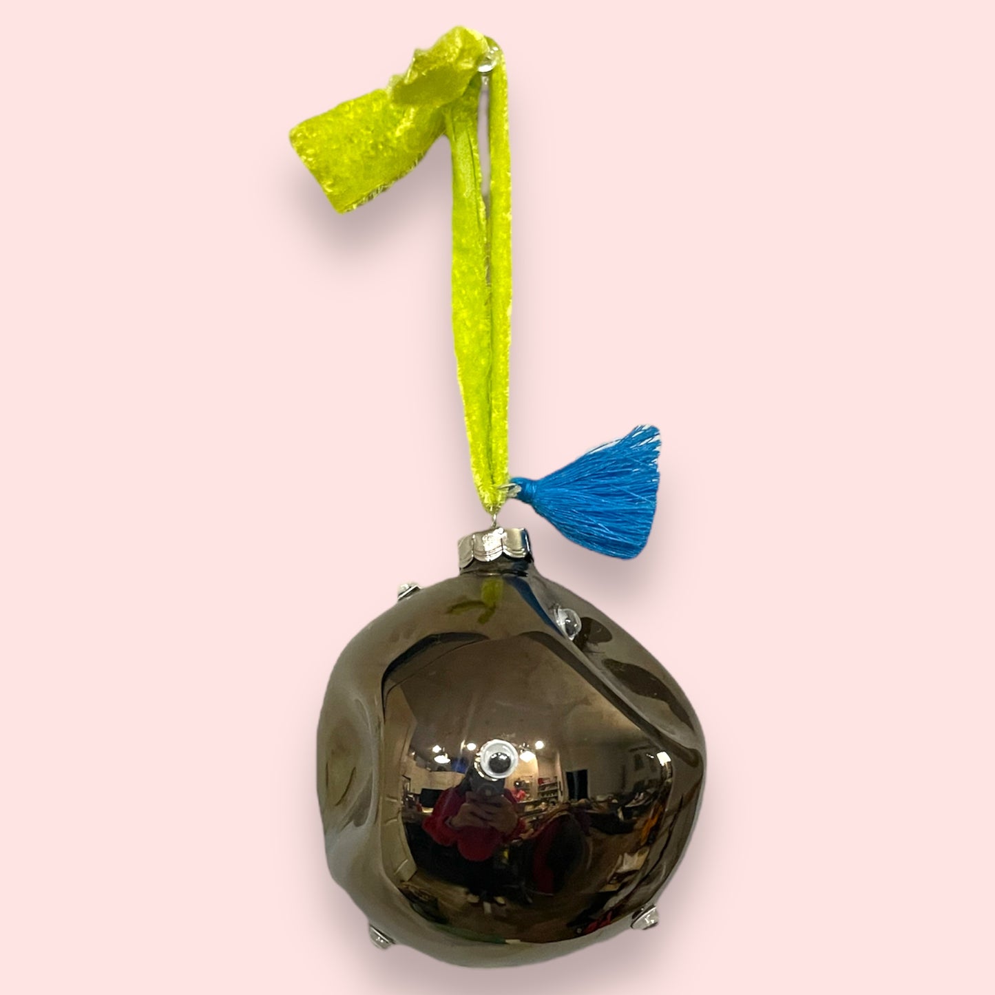 Deflated Chrome Ball Ornament